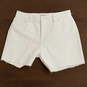 Fidelity Jimi White Denim Shorts Women's 29 NWOT High Rise Cutoff Boyfriend Raw